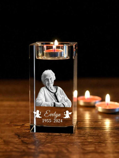 Porta-Vela Memorial em Cristal Personalizado