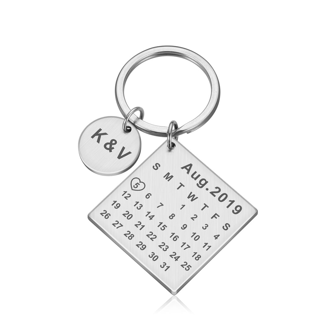 Chaveiro Calendário DATA/MÊS/ANO + ESCRITA (até 10 letras)
