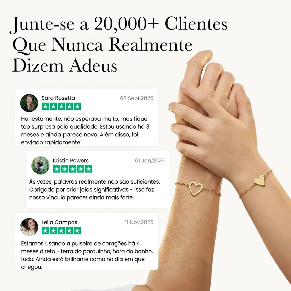 Pulseiras Coração Conectado – Mãe & Filha - Oferta Dia das Mães
