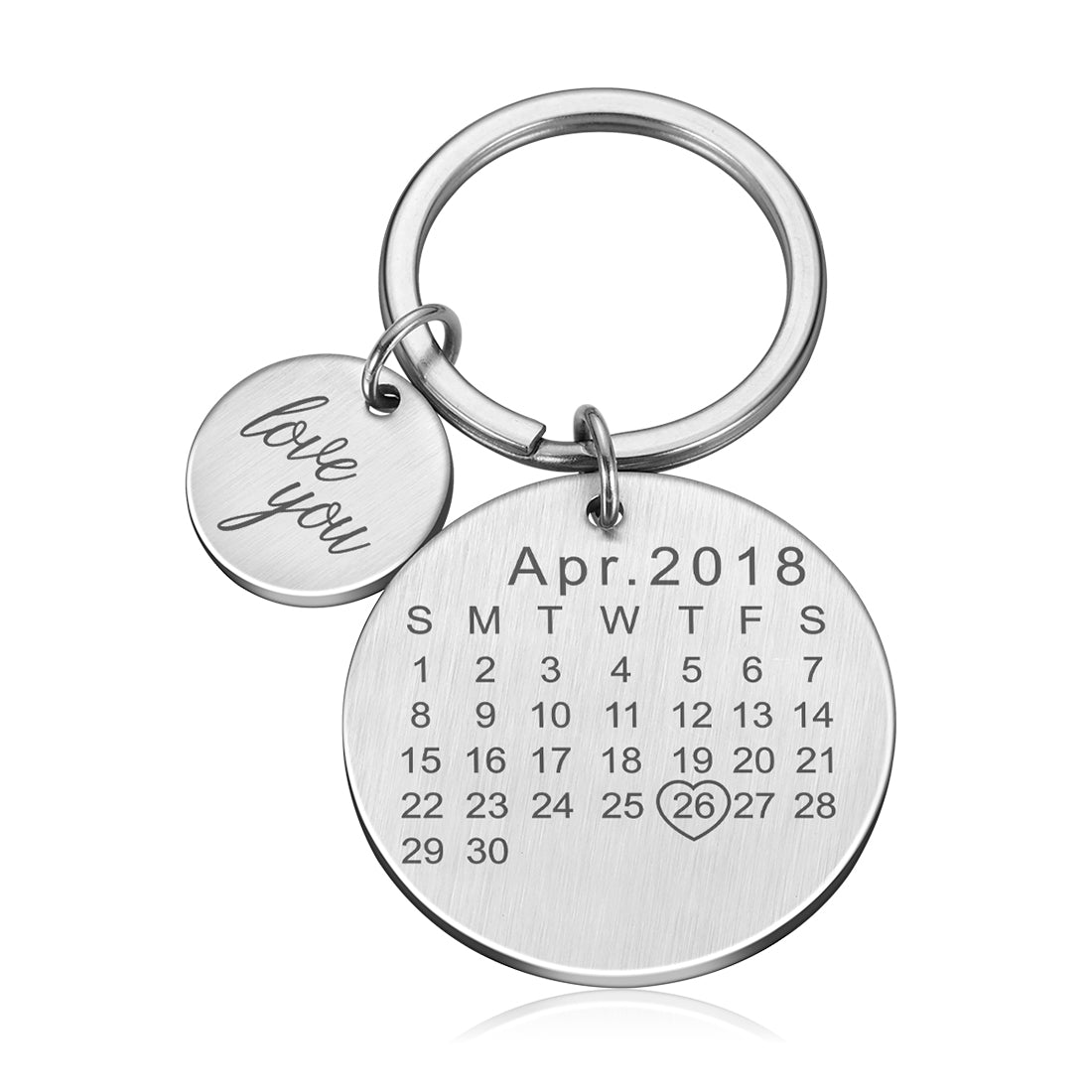 Chaveiro Calendário DATA/MÊS/ANO + ESCRITA (até 10 letras)