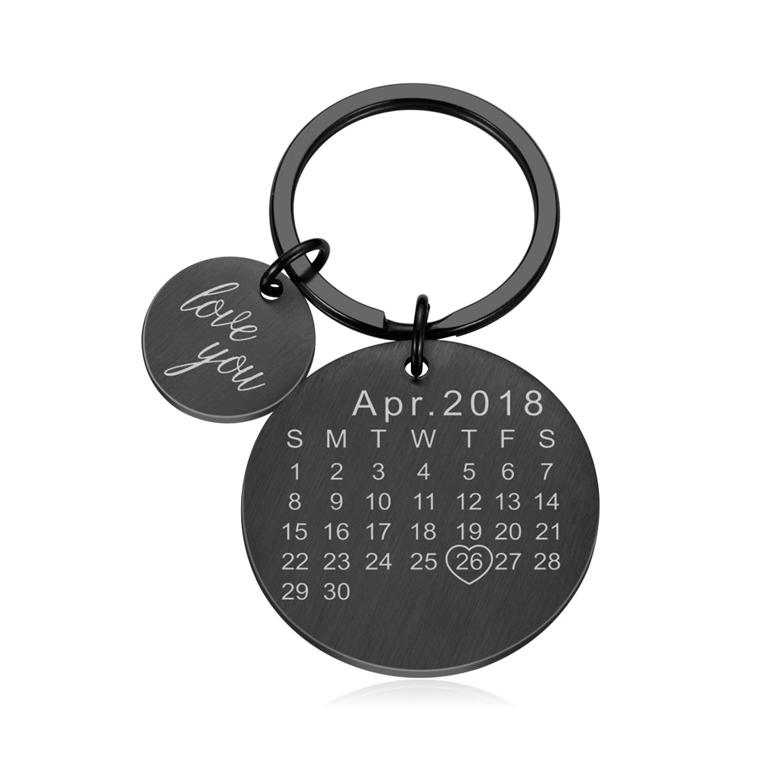 Chaveiro Calendário DATA/MÊS/ANO + ESCRITA (até 10 letras)
