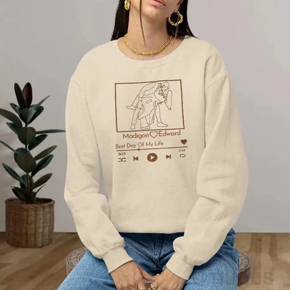 Camisa Personalizada com sua Foto e Música Favorita | Transforme Sua Foto em Amor Bordado