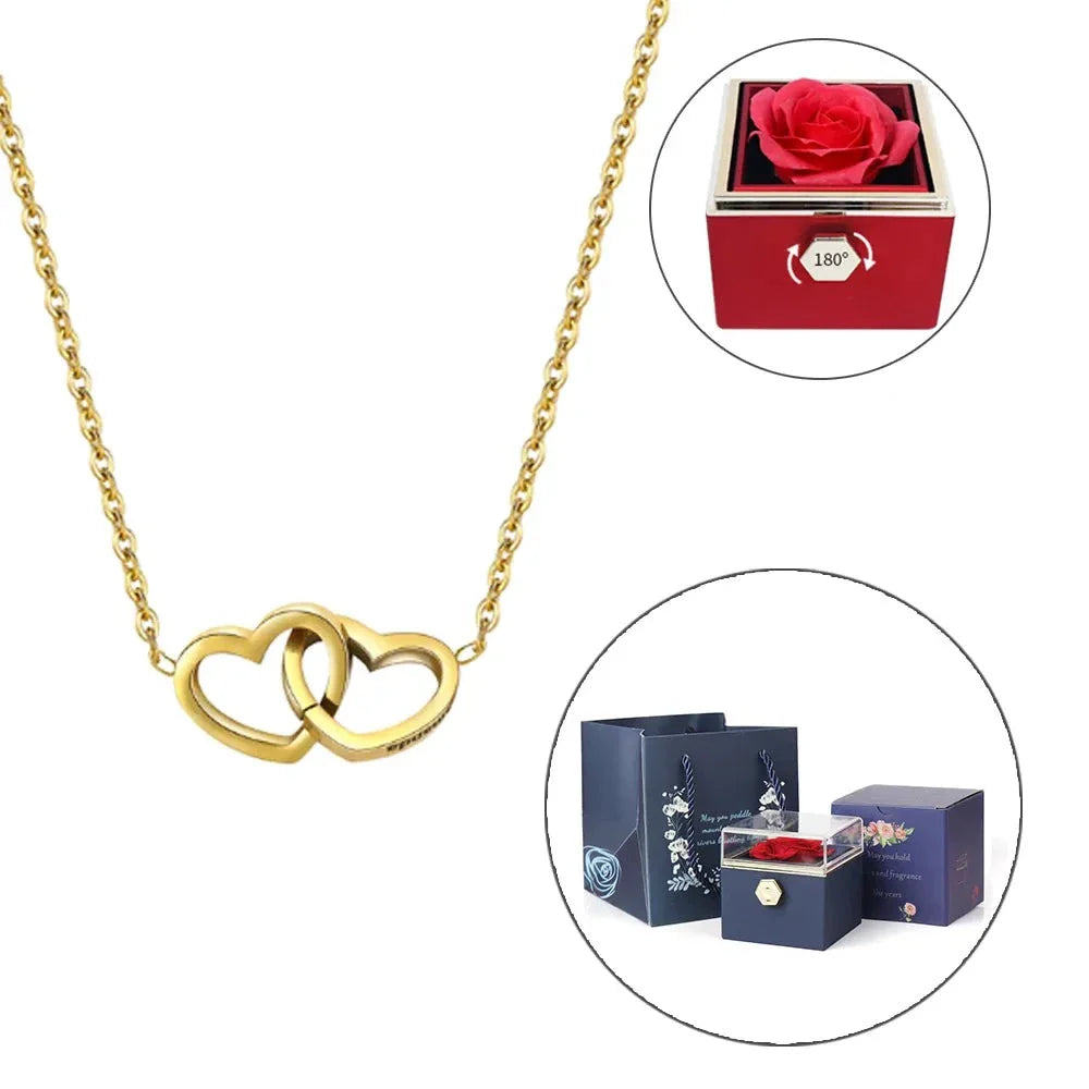 CAIXA ROSA ETERNA - C/ COLAR PERSONALIZADO