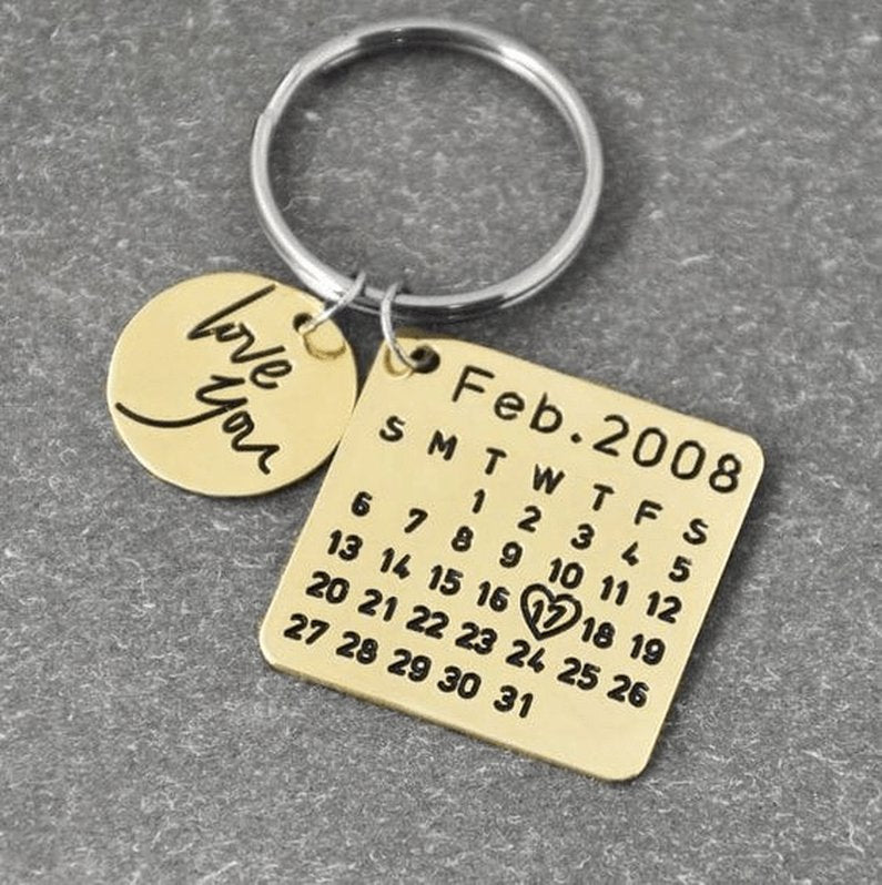Chaveiro Calendário DATA/MÊS/ANO + ESCRITA (até 10 letras)
