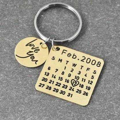 Chaveiro Calendário DATA/MÊS/ANO + ESCRITA (até 10 letras)