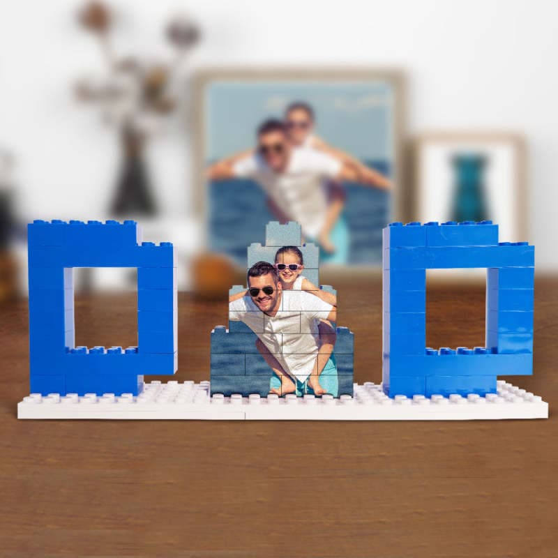 Quebra-cabeças de tijolos para construção de fotos do pai