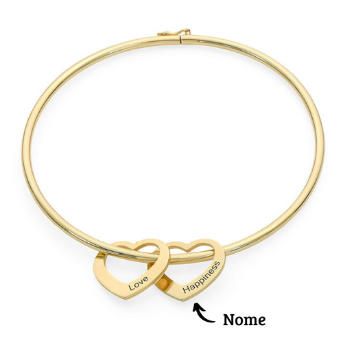 Bracelete "Coração de Mãe" – Os Amores da Sua Vida Sempre com Você (Até 8 Nomes)
