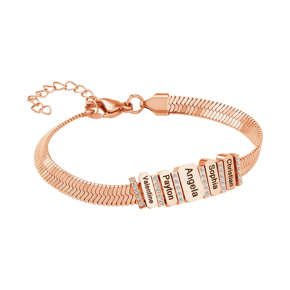 Pulseira "Fonte de Amor" – A Força da Família no Pulso (Até 8 Nomes)