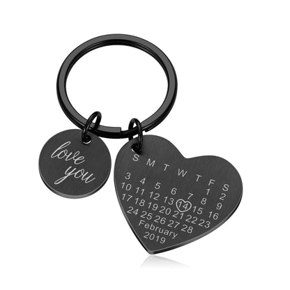 Chaveiro Calendário DATA/MÊS/ANO + ESCRITA (até 10 letras)