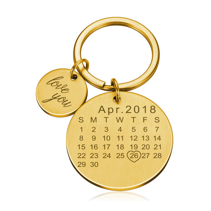 Chaveiro Calendário DATA/MÊS/ANO + ESCRITA (até 10 letras)