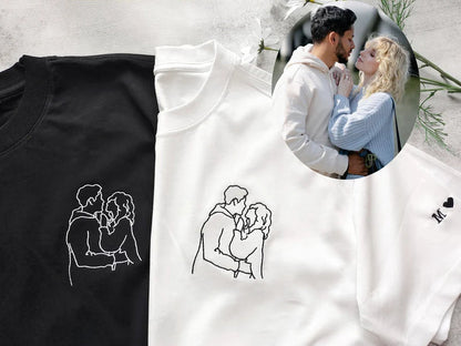 Camisa Personalizada com o Desenho da Foto do Casal