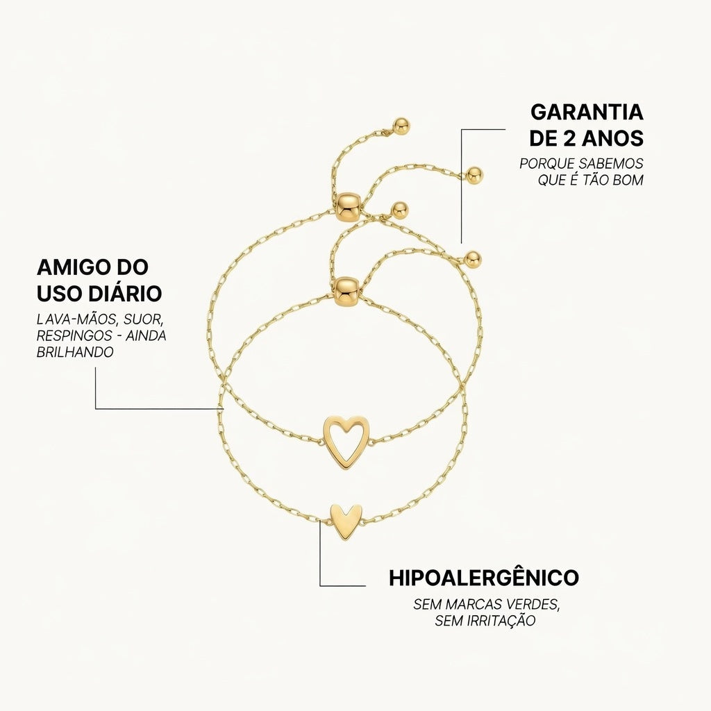 Pulseiras Coração Conectado – Mãe & Filha - Oferta Dia das Mães
