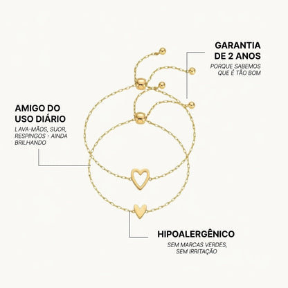 Pulseiras Coração Conectado – Mãe & Filha - Oferta Dia das Mães