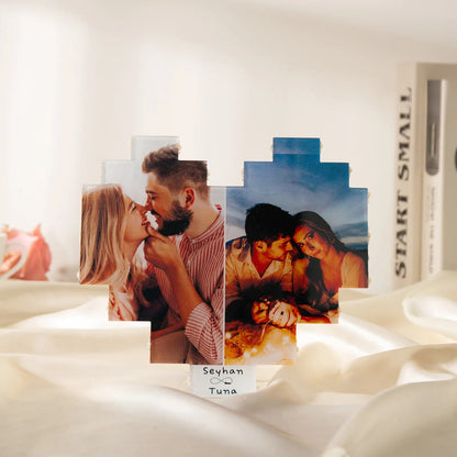 Quadro de Coração com Fotos e Nomes Personalizados - Mi Quadros