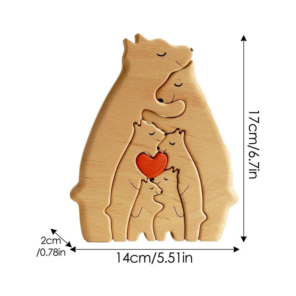Escultura "Família Urso" – O Abraço que Nos Une (Madeira Personalizada 🐻)