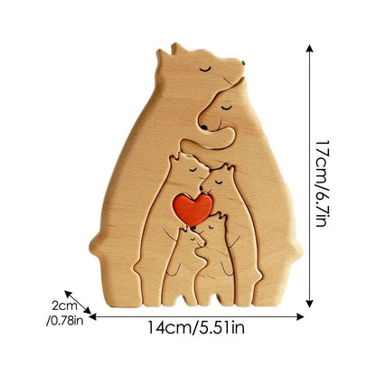 Escultura "Família Urso" – O Abraço que Nos Une (Madeira Personalizada 🐻)